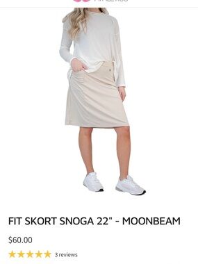 Fit Skort Snoga 22" - Moonbeam Beige Midi Skirt